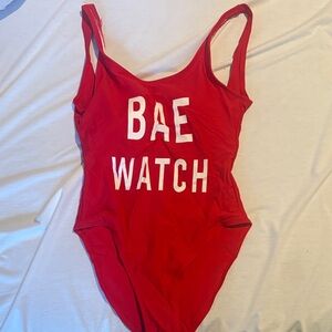 Red BAE WATCH Swimsuit